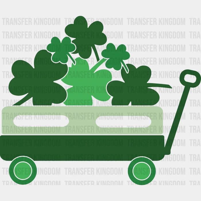Wheelbarrow Full Of Clover St. Patrick's Day Design - DTF heat transfer