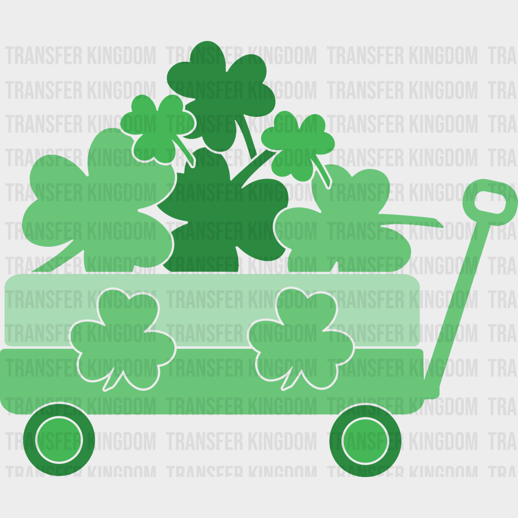 Wheelbarrow Full Of Clover St. Patrick's Day Design - DTF heat transfer - Transfer Kingdom
